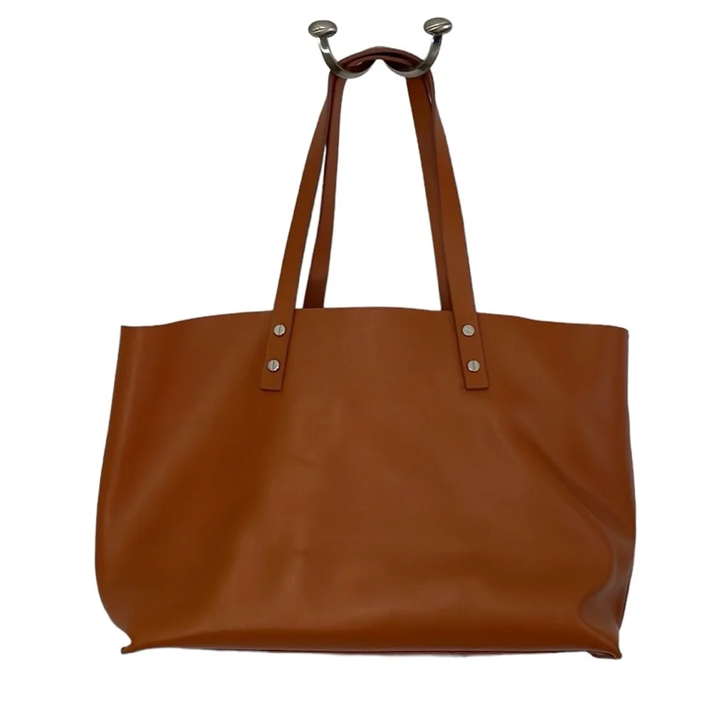 Co-Lab large tan leather‎ tote with attached wristlet. Excellent condition